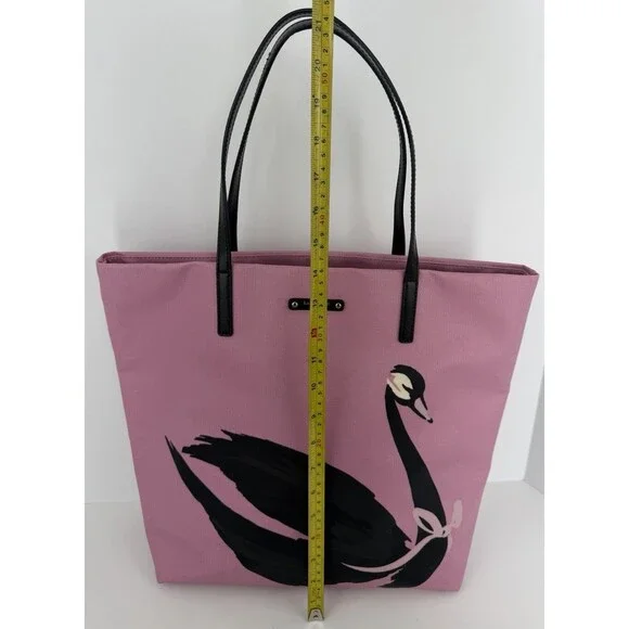 Kate Spade Swan Around Bon Shopper Tote, Pink with Black Swan, NWT - Picture 14 of 16